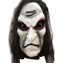 Halloween Rubber Zombie Mask 3d Ghost Day Horror Props Long Hair Black Cloth Horror Mask Costume Party Wall Decoratio gray
