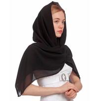 Vienos spalvos perlamutrinis šifono hidžabo šalis, su lenktu kraštu, nėrimo šalis, elegantiškas galvos apdangalas, skara, galvos apdangalas, galvos apdangalai moterims black