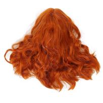 Wig Heat Resistant Soft Touch Versatile Orange Curly Wig with Air Bangs for Halloween Concerts Theme Parties Weddings Dates