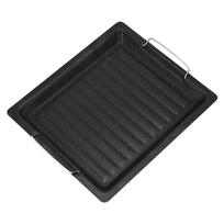 BBQ kepsninės plokštė, keptuvė kepsninė kepimui, dvipusė ketaus picos plokštė, universalūs dujinės kepsninės priedai