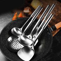 5 Pcs Kitchen Cooking Utensils Set Stainless Steel Shovel Soup Spoon Spatula Utensils Dinnerware Cooking Tools Kitchen Gadgets onesize