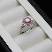 Real Freshwater Natural Black Pearl Earring For Women,Wedding 925 Sterling Silver Rings Fine Jewelry Girl Birthday Gift