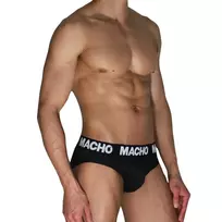MACHO MCH007 Classic Men's Briefs Black S - Lycra Comfort Fit