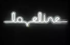 Loveline LED Neon Wall Sign by Shots - EU Adapter, Hanging Kit, 60cm