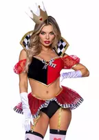 LEG AVENUE Leg Avenue Hot Royal Queen Top and Panty Set with Crown Headband L