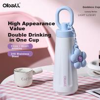 Oball Goddess Insulated Mug, 316 Stainless Steel, Stylish Women's Straw Water Cup, Goddess Festival Gift, Home And Office Use