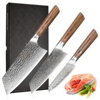 Knife VG10 Damascus Steel Knife Set Paring High Sharp Cutting Edge for and Fruit Ideal for Home Use and Gifts NANFANG BROTHERS 3-Piece Set (Santoku,