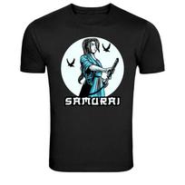 Samurai Warrior Woman Katana Moon Graphic T-Shirt L
