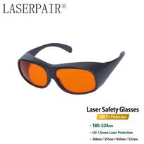 Green Laser Safety Glasses OD7+ 180-534nm UV Laser Protection Goggles for 266nm 355nm 450nm 532nm (Orange,safety glasses) oranžinė