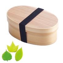 Traditional Japanese Wooden Bento Box Microwave and Dishwasher Safe Includes Lunch Band and Silicone Leaf Divider Made in Japan Yamanaka Lacquerware