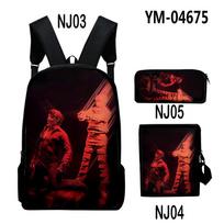 Classic Novelty Cool Hell is Us 3D Print 3pcs/Set pupil School Bags Laptop Daypack Backpack Inclined shoulder bag Pencil Case raudona