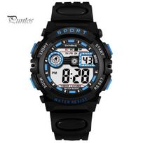 Kids Digital Watch Electronic Waterproof Multifunctional Display Fashionable LED Luminous for Student Sport mėlyna