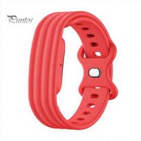 Adjustable Watch Band Silicone for Google Fitbit Air, Water Sweat Resistant Strap Sport Band, Fitness Tracker Replacement Durable raudona