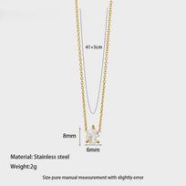Dainty Waterdrop Oval Zirconia Stainless Steel Pendant Hypoallergenic Waterproof Necklace Gift Fashion Jewelry 18inches
