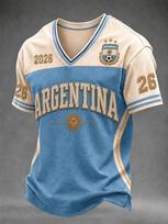 2026 Nauji vyriški Argentinos 3D spausdinti futbolo marškinėliai, tinkami kasdieniam dėvėjimui ir treniruotėms. L balta