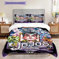Jojos Bizarre Adventure Diamond Unbreakable Bedding (1 * duvet cover + 2 * pillowcase, without core) 2D Flat Bedding set Soft and comfortable 135x200cm