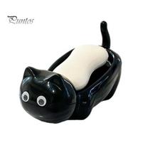 Cute Cat Soap Box Box, with Self-Draining Design, Durable Plastic Creative Bathroom Accessory Holder, Nail-free Storage Rack for Countertop Household juoda