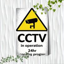 Aluminum Sign CCTV Monitoring Hour Recording Tin Decorative Core Word Key Selling Point Warning Sign Suitable for Indoor 20x30cm（7.8x11.8inch）