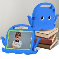 Kids Case for Samsung Galaxy Tab A8 10.5“ A7 10.4  A9 A11 plus S7/S8/S9/S10 FE S11 11“ Shockproof Full-Body Handle Stand Cartoon Octopus Cover A8 10.5in X200 X207 mėlyna