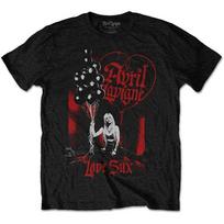 Avril Lavigne T Shirt Love Sux Balloons Logo new Official Unisex Black XL