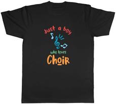 Funny Musical Chorus Vocal Singer Mens T-Shirt Boy Who Loves Choir Unisex Tee L