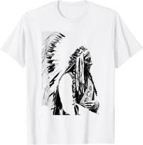 Sėdinčio Jaučio Amerikos Indėnas Lakota Sju Headdress Unisex Marškinėliai XXL