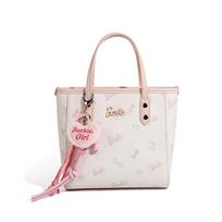 Barbie Small Tote Bag, Leather Handbag, Casual Bag, Pink rožinė