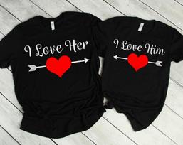I Love Her Shirt, I Love Him Shirt, Love Shirt, Couple Shirt, Funny Couples Shirts, Matching Shirts, Valentines Day Shirt S