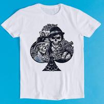 Skull Gangster Poker ACE Full House Funny Style Meme Cult Movie Music Gift Tee T-Shirt K2789 S