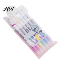 Student Study Supplies 6Pcs Highlighter Pen Erasable Double-Ended Fluorescent Marker Quick-Dry Non-Smudge Key Point Ink for Notes And Revision įvairiaspalvis