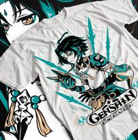 Genshin Impact Xiao Japan Aesthetic Anime Japanese Vaporwave Genshin Impact Raiden Shogun Gaming T-Shirt, Anime Waifu Shirt 2XL