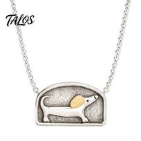 Unique Pet Tribute Necklace Floating Movable Dachshund Locket Necklace, Magnetic Openable Memory Capsule Hidden Compartment Pendant, Cute Dog Keepsake sidabras