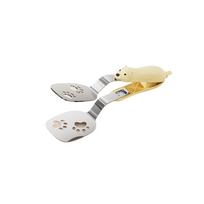 1/2pcs Bear Fish Tongs Flipper Stainless Steel Kitchen Home Utensil Spatula Turner Non Slip Handle Cooking BBQ Grilling Tools geltona