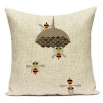 Cute Cartoon Decorative Pillows Case Lovely Animals Dragonfly Mosquito Owl Bird Sofa Home Cushion Cover For Living Room Peach skin 18*18(CM)-1Pcs