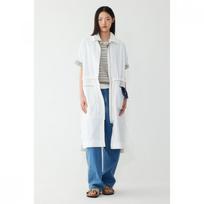 Studio Tomboy Waist String Zip Up Collar Neck Short Sleeve Dress 91f6241785ar 01 (white)/One size