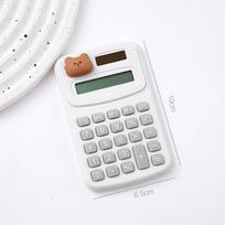 8 Digits Cartoon Cute Calculator Lightweight Cute Mini Portable Digit Calculator   Learning Tools white-bear