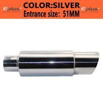 EPLUS automobilio išmetimo vamzdžio duslintuvo galinis vamzdis Universalus aukštos kokybės nerūdijančio plieno sąsaja 51 57 63 mm išmetimo sistema 002 Silver 51mm
