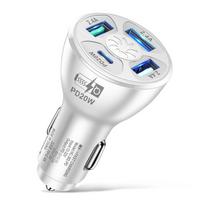 Pd 20w automobilinis įkroviklis Super Fast Charge Adapter 4 Port Type C Usb iPhone 14 Pro Max 13 12 11 Ipad Airpods Huawei Oneplus balta