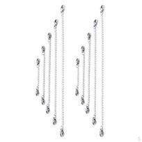 10 Delicate Necklace Extender Set 5 Sizes Silver Plate, Extension Chains Tail Links white
