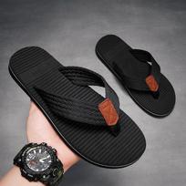 Vyriškos lauko guminio paduko šlepetės: Didelio dydžio sandalai vasaros paplūdimio aprangai Size 44 juoda