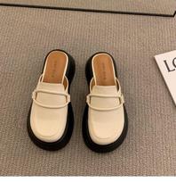Lazy loafers 2024 new muffin thick-soled bag head half slippers women's summer wear niche Muller cool slippers 35