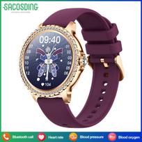 SACOSDING New Fashion Women Smart Watch AMOLED HD Screen 1.32 inch Sports Fitness Tracker Ladies Bluetooth Call SmartWatch For Xiaomi
