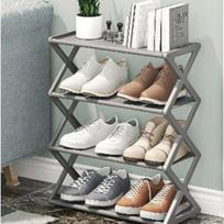 Creative X-Shaped Dustproof Shoe Rack, Easy Assembly with Steel Tubes Color Box Packaging [36 sets/box] pilka spalva