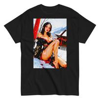 Karštas Ecchi Anime Mergina Hentai Seksualus Manga Waifu Trumpomis Rankovėmis Unisex Marškinėlis 2XL
