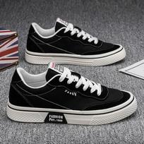 New Trendy Men's Casual Sports Shoes Korean Edition Fashion Board Shoes Canvas Shoes Commuter Shoes 38 juoda