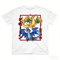 Pokémon Charizard Evoliucija Spausdininiai Grynos Medvilnės Marškinėliai Vyrams ir Moterims Pavasario/Vasaros Nauja Kolekcija Madingi Trumpomis Rankovėmis Marškinėliai S
