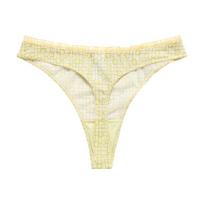 European and American sexy thong low waist panties large size lace sexy breathable printed pure cotton crotch thong S