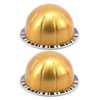 1 rinkinys 40/80/150/230 ml kavos kapsulės apvalkalo, maistinio daugkartinio naudojimo kavos kapsulės puodelis, skirtas Nespresso Vertuo B beige
