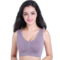 S-6XL Moteriškos sportinės liemenėlės, fitneso, bėgimo liemenės, treniruočių salė, apatiniai, paminkštinti viršutiniai drabužiai, moteriški sportiniai drabužiai, liemenėlės „push up“ liemenėlės S pilka spalva