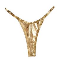 Moterims G-string Blizgus Trikampio Formos Vienspalvis Elastingas S auksinė